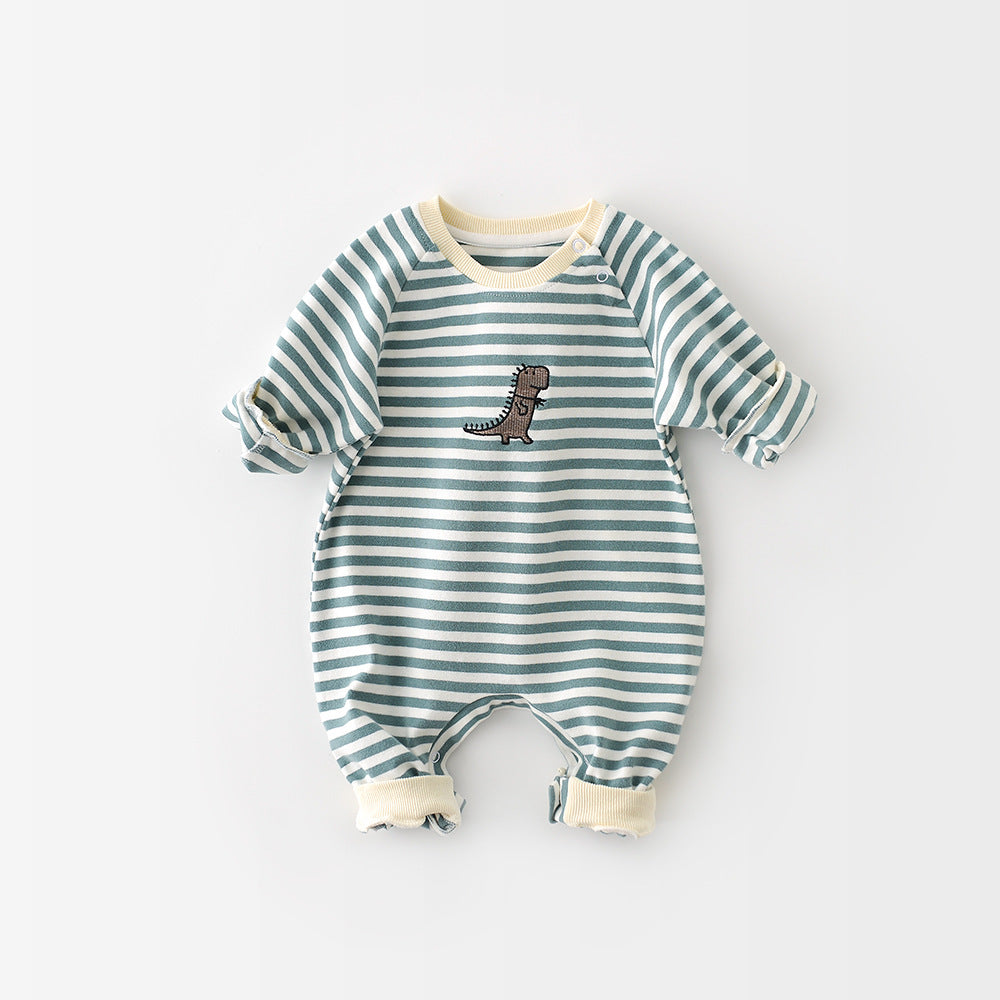 Long-Sleeved Jumpsuit Stripes
