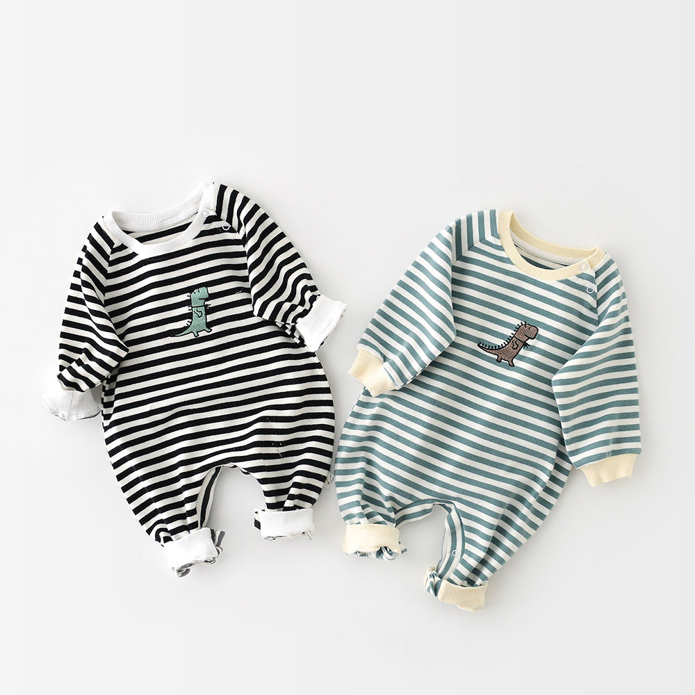 Long-Sleeved Jumpsuit Stripes