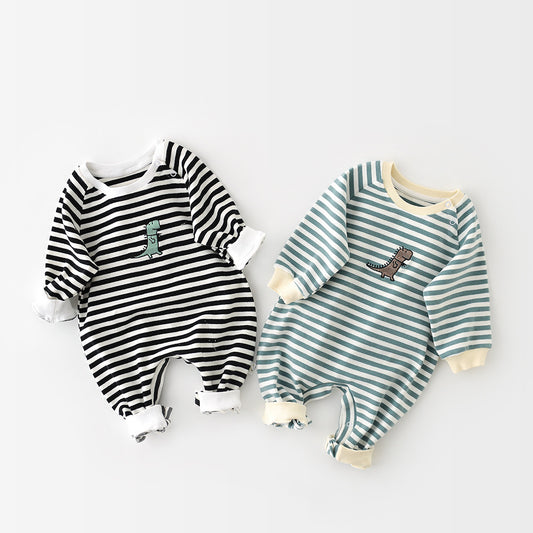 Long-Sleeved Jumpsuit Stripes