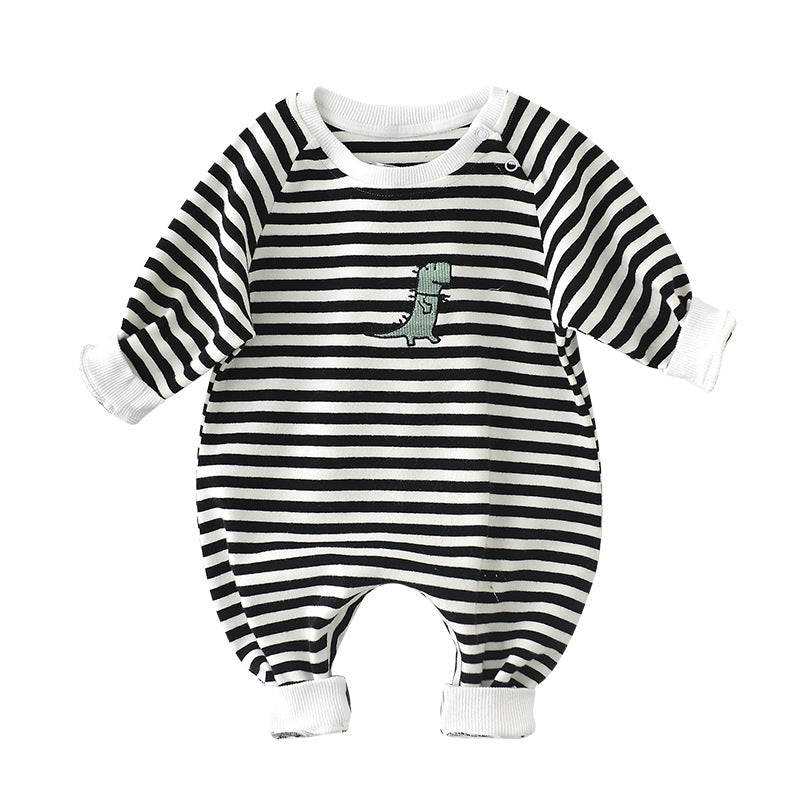 Long-Sleeved Jumpsuit Stripes